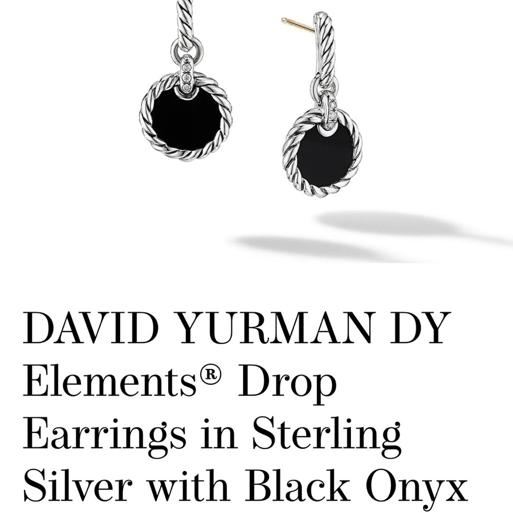 David Yurman Silver and Black Onyx Earrings